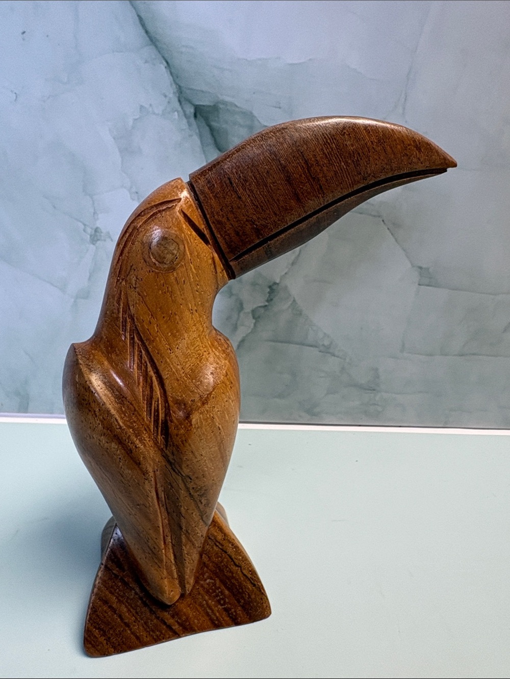 Hand Carved Wooden Toucan Figurine